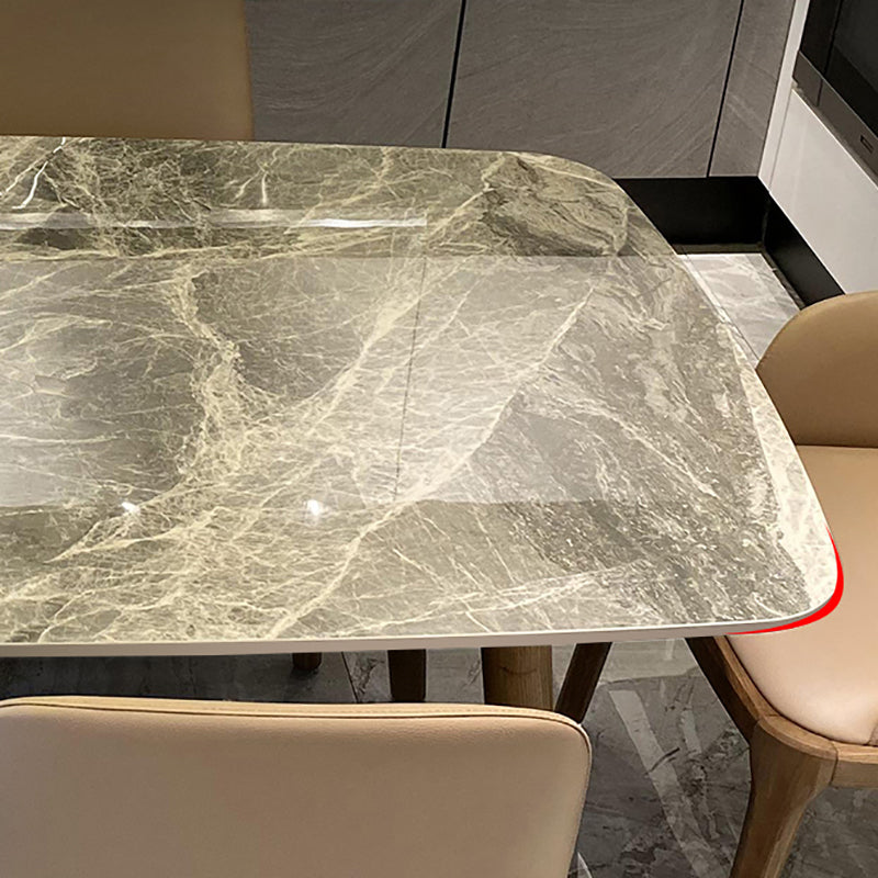 Modern Rectangle Stone Table Standard Height Table Dining Table with 4 Legs Clearhalo 'Dining Tables & Seating' 'Dining Tables' 'dining_table' 'furn' 'furn_dining_table' 'Furniture' 'furniture_dining_table' 'Kitchen & Dining Furniture' 'kitchen' 'kitchen_dining_table' 4781246