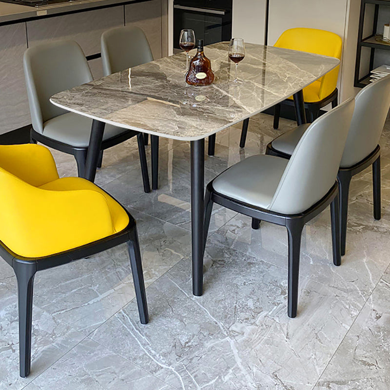Modern Rectangle Stone Table Standard Height Table Dining Table with 4 Legs Clearhalo 'Dining Tables & Seating' 'Dining Tables' 'dining_table' 'furn' 'furn_dining_table' 'Furniture' 'furniture_dining_table' 'Kitchen & Dining Furniture' 'kitchen' 'kitchen_dining_table' 4781249