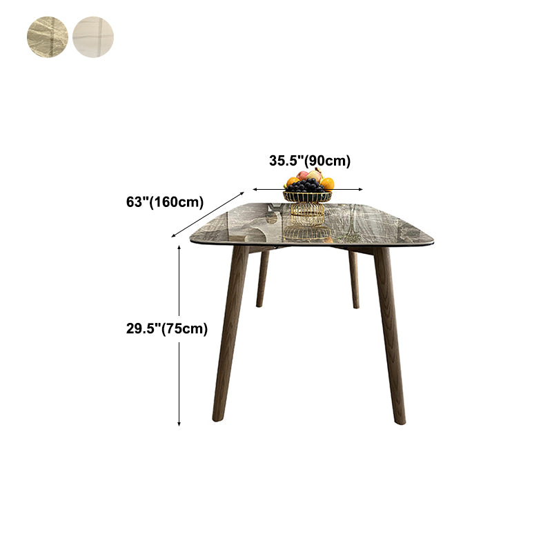 Modern Rectangle Stone Table Standard Height Table Dining Table with 4 Legs Clearhalo 'Dining Tables & Seating' 'Dining Tables' 'dining_table' 'furn' 'furn_dining_table' 'Furniture' 'furniture_dining_table' 'Kitchen & Dining Furniture' 'kitchen' 'kitchen_dining_table' 4781255