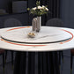 Contemporary Round Stone Table Standard Height Dining Table with Pedestal Base Clearhalo 'Dining Tables & Seating' 'Dining Tables' 'dining_table' 'furn' 'furn_dining_table' 'Furniture' 'furniture_dining_table' 'Kitchen & Dining Furniture' 'kitchen' 'kitchen_dining_table' 4781262
