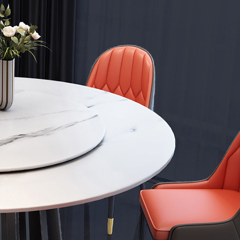 Contemporary Round Stone Table Standard Height Dining Table with Pedestal Base Clearhalo 'Dining Tables & Seating' 'Dining Tables' 'dining_table' 'furn' 'furn_dining_table' 'Furniture' 'furniture_dining_table' 'Kitchen & Dining Furniture' 'kitchen' 'kitchen_dining_table' 4781264