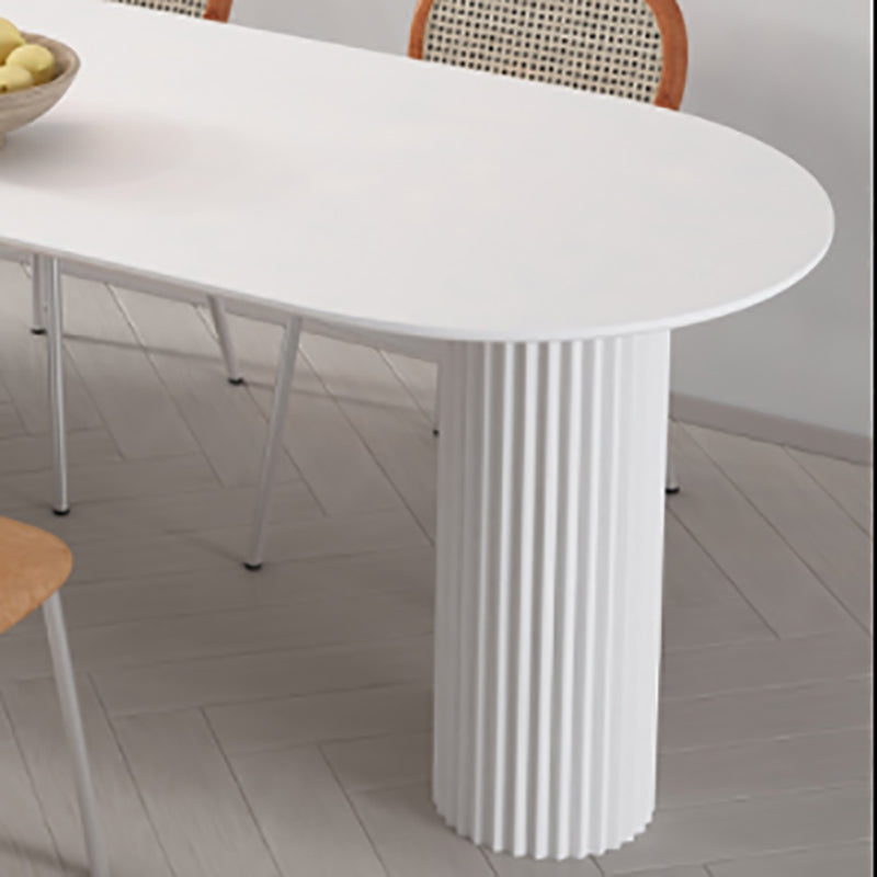 Irregular Shape White Table for Restaurant Modern Island Table with Double Pedestal Clearhalo 'Dining Tables & Seating' 'Dining Tables' 'dining_table' 'furn' 'furn_dining_table' 'Furniture' 'furniture_dining_table' 'Kitchen & Dining Furniture' 'kitchen' 'kitchen_dining_table' 4781275