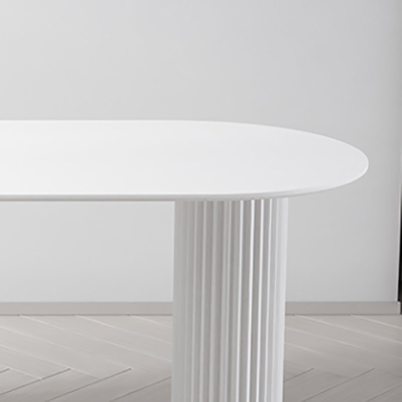 Irregular Shape White Table for Restaurant Modern Island Table with Double Pedestal Clearhalo 'Dining Tables & Seating' 'Dining Tables' 'dining_table' 'furn' 'furn_dining_table' 'Furniture' 'furniture_dining_table' 'Kitchen & Dining Furniture' 'kitchen' 'kitchen_dining_table' 4781277