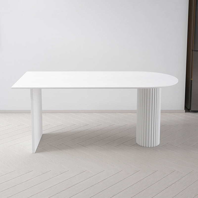 Irregular Shape White Table for Restaurant Modern Island Table with Double Pedestal White Without Chairs Clearhalo 'Dining Tables & Seating' 'Dining Tables' 'dining_table' 'furn' 'furn_dining_table' 'Furniture' 'furniture_dining_table' 'Kitchen & Dining Furniture' 'kitchen' 'kitchen_dining_table' 4781278