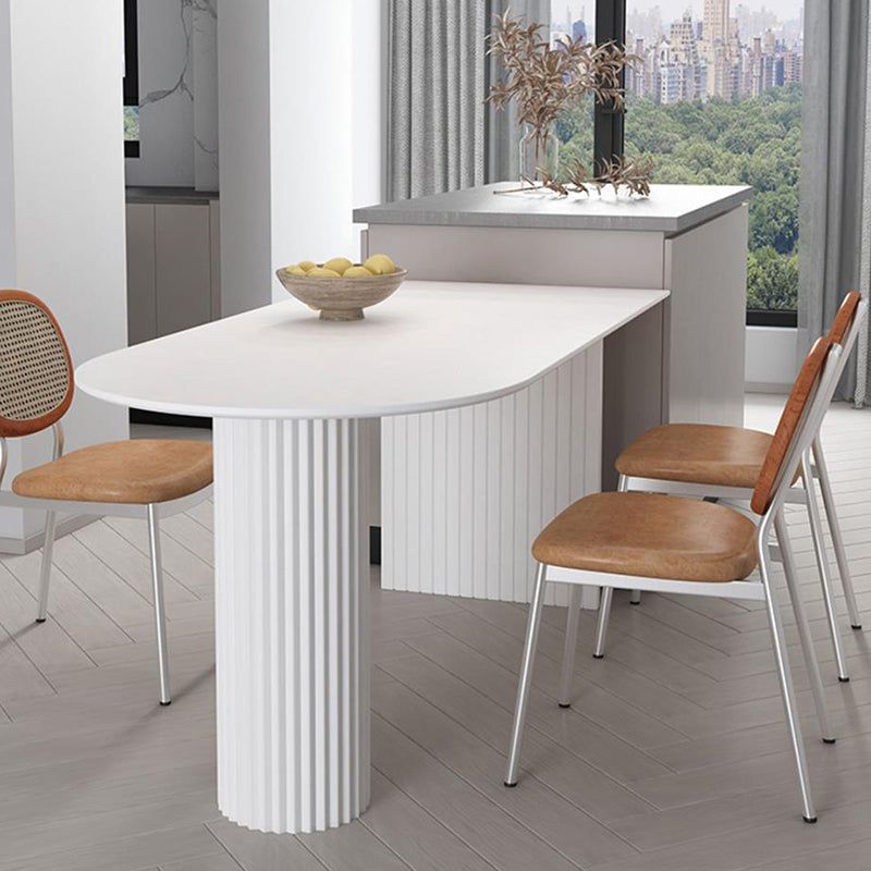 Irregular Shape White Table for Restaurant Modern Island Table with Double Pedestal Clearhalo 'Dining Tables & Seating' 'Dining Tables' 'dining_table' 'furn' 'furn_dining_table' 'Furniture' 'furniture_dining_table' 'Kitchen & Dining Furniture' 'kitchen' 'kitchen_dining_table' 4781279