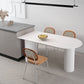Irregular Shape White Table for Restaurant Modern Island Table with Double Pedestal Clearhalo 'Dining Tables & Seating' 'Dining Tables' 'dining_table' 'furn' 'furn_dining_table' 'Furniture' 'furniture_dining_table' 'Kitchen & Dining Furniture' 'kitchen' 'kitchen_dining_table' 4781282