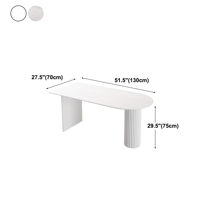 Irregular Shape White Table for Restaurant Modern Island Table with Double Pedestal Clearhalo 'Dining Tables & Seating' 'Dining Tables' 'dining_table' 'furn' 'furn_dining_table' 'Furniture' 'furniture_dining_table' 'Kitchen & Dining Furniture' 'kitchen' 'kitchen_dining_table' 4781286