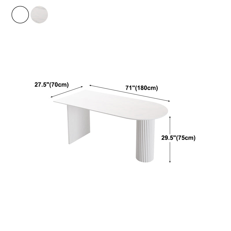 Irregular Shape White Table for Restaurant Modern Island Table with Double Pedestal Clearhalo 'Dining Tables & Seating' 'Dining Tables' 'dining_table' 'furn' 'furn_dining_table' 'Furniture' 'furniture_dining_table' 'Kitchen & Dining Furniture' 'kitchen' 'kitchen_dining_table' 4781290