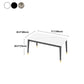 Stone Top Dining Table Rectangle Contemporary Table with 4 Black Legs Clearhalo 'Dining Tables & Seating' 'Dining Tables' 'dining_table' 'furn' 'furn_dining_table' 'Furniture' 'furniture_dining_table' 'Kitchen & Dining Furniture' 'kitchen' 'kitchen_dining_table' 4781307
