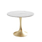 Traditional Luxury Dining Table White Stone Center Top Round Dining Table Clearhalo 'Dining Tables & Seating' 'Dining Tables' 'dining_table' 'furn' 'furn_dining_table' 'Furniture' 'furniture_dining_table' 'Kitchen & Dining Furniture' 'kitchen' 'kitchen_dining_table' 4781314