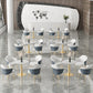 Traditional Luxury Dining Table White Stone Center Top Round Dining Table Clearhalo 'Dining Tables & Seating' 'Dining Tables' 'dining_table' 'furn' 'furn_dining_table' 'Furniture' 'furniture_dining_table' 'Kitchen & Dining Furniture' 'kitchen' 'kitchen_dining_table' 4781321