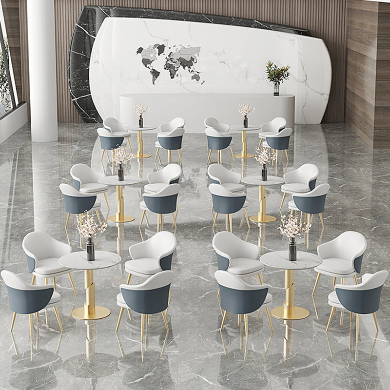 Traditional Luxury Dining Table White Stone Center Top Round Dining Table Clearhalo 'Dining Tables & Seating' 'Dining Tables' 'dining_table' 'furn' 'furn_dining_table' 'Furniture' 'furniture_dining_table' 'Kitchen & Dining Furniture' 'kitchen' 'kitchen_dining_table' 4781321