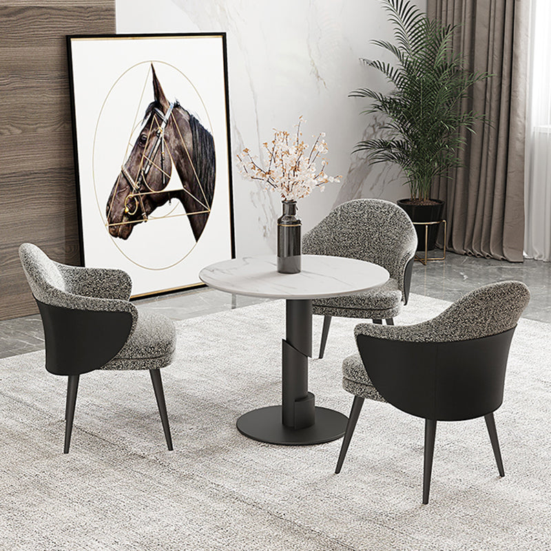 Traditional Luxury Dining Table White Stone Center Top Round Dining Table Clearhalo 'Dining Tables & Seating' 'Dining Tables' 'dining_table' 'furn' 'furn_dining_table' 'Furniture' 'furniture_dining_table' 'Kitchen & Dining Furniture' 'kitchen' 'kitchen_dining_table' 4781325