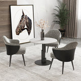 Traditional Luxury Dining Table White Stone Center Top Round Dining Table Clearhalo 'Dining Tables & Seating' 'Dining Tables' 'dining_table' 'furn' 'furn_dining_table' 'Furniture' 'furniture_dining_table' 'Kitchen & Dining Furniture' 'kitchen' 'kitchen_dining_table' 4781325