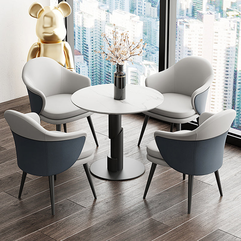 Traditional Luxury Dining Table White Stone Center Top Round Dining Table Clearhalo 'Dining Tables & Seating' 'Dining Tables' 'dining_table' 'furn' 'furn_dining_table' 'Furniture' 'furniture_dining_table' 'Kitchen & Dining Furniture' 'kitchen' 'kitchen_dining_table' 4781327