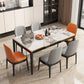 Medieval Modern Sintered Stone Dining Table Rectangle Kitchen Table with 4 Legs Pandora Gold Without Chairs Clearhalo 'Dining Tables & Seating' 'Dining Tables' 'dining_table' 'furn' 'furn_dining_table' 'Furniture' 'furniture_dining_table' 'Kitchen & Dining Furniture' 'kitchen' 'kitchen_dining_table' 4781359