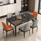 Medieval Modern Sintered Stone Dining Table Rectangle Kitchen Table with 4 Legs Black Without Chairs Clearhalo 'Dining Tables & Seating' 'Dining Tables' 'dining_table' 'furn' 'furn_dining_table' 'Furniture' 'furniture_dining_table' 'Kitchen & Dining Furniture' 'kitchen' 'kitchen_dining_table' 4781361