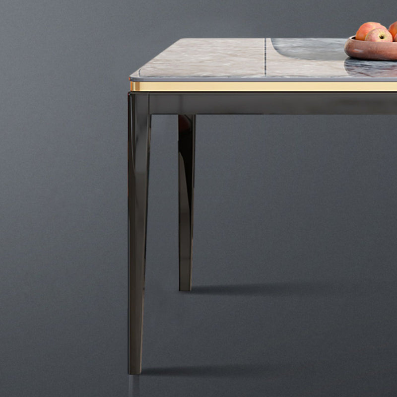 Medieval Modern Sintered Stone Dining Table Rectangle Kitchen Table with 4 Legs Clearhalo 'Dining Tables & Seating' 'Dining Tables' 'dining_table' 'furn' 'furn_dining_table' 'Furniture' 'furniture_dining_table' 'Kitchen & Dining Furniture' 'kitchen' 'kitchen_dining_table' 4781366