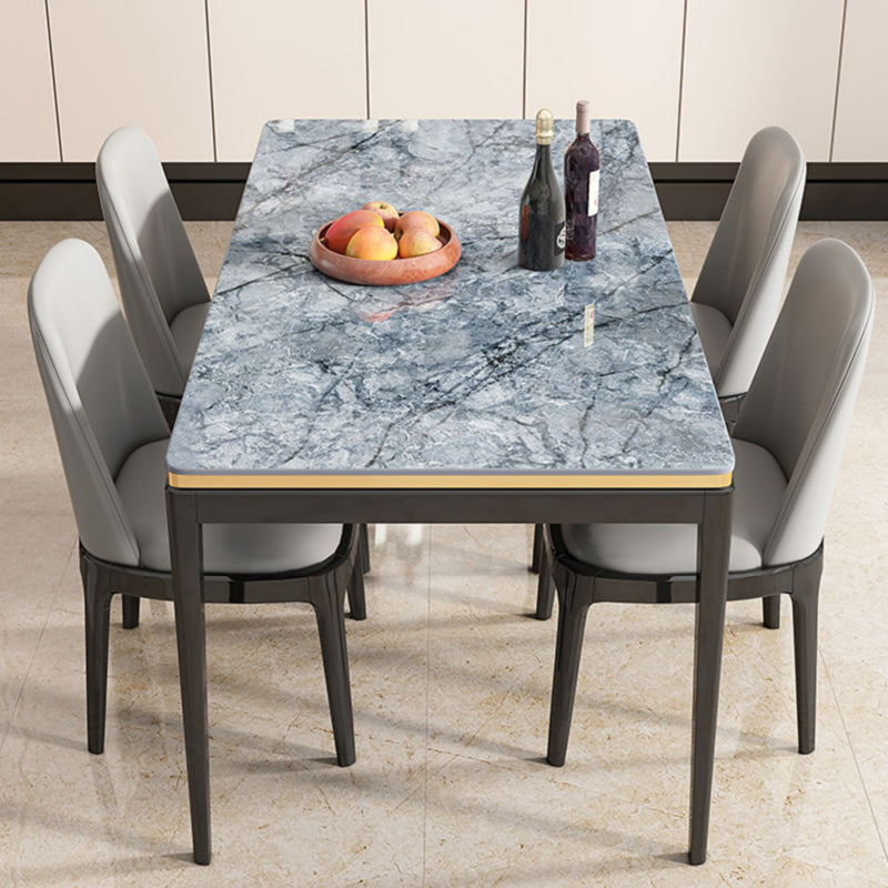 Medieval Modern Sintered Stone Dining Table Rectangle Kitchen Table with 4 Legs Clearhalo 'Dining Tables & Seating' 'Dining Tables' 'dining_table' 'furn' 'furn_dining_table' 'Furniture' 'furniture_dining_table' 'Kitchen & Dining Furniture' 'kitchen' 'kitchen_dining_table' 4781367