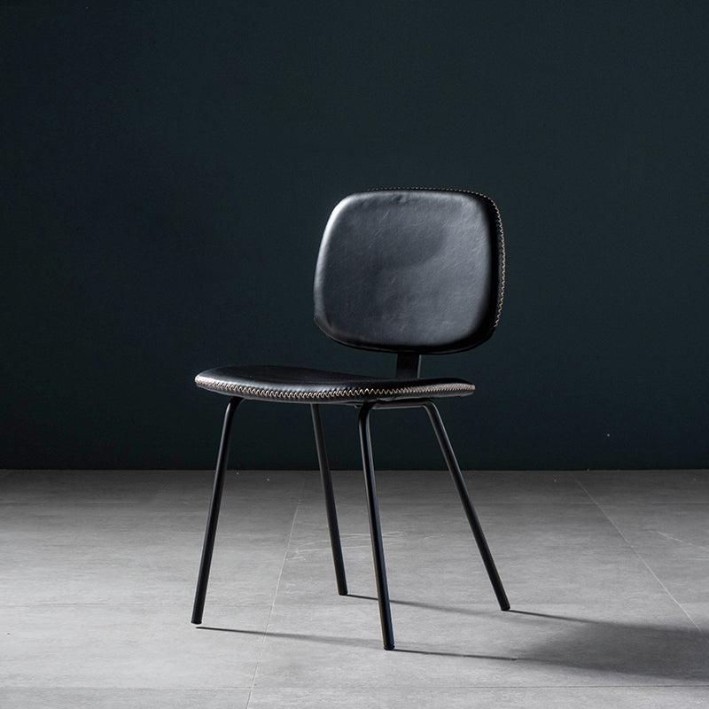 Contemporary Modern Metal Indoor-Outdoor Chair Open Back Side Chair Black 1 Piece Clearhalo 'Dining Chairs' 'Dining Tables & Seating' 'dining_chair' 'furn' 'furn_dining_chair' 'Furniture' 'furniture_dining_chair' 'Kitchen & Dining Furniture' 4781375