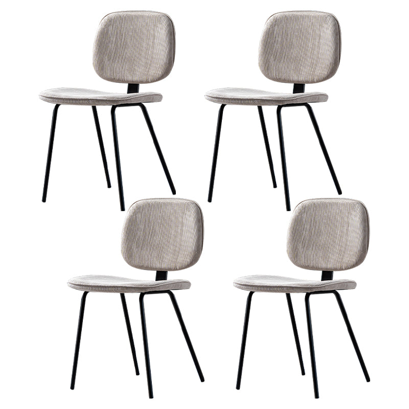 Contemporary Modern Metal Indoor-Outdoor Chair Open Back Side Chair Grey 4 Piece Set Clearhalo 'Dining Chairs' 'Dining Tables & Seating' 'dining_chair' 'furn' 'furn_dining_chair' 'Furniture' 'furniture_dining_chair' 'Kitchen & Dining Furniture' 4781385