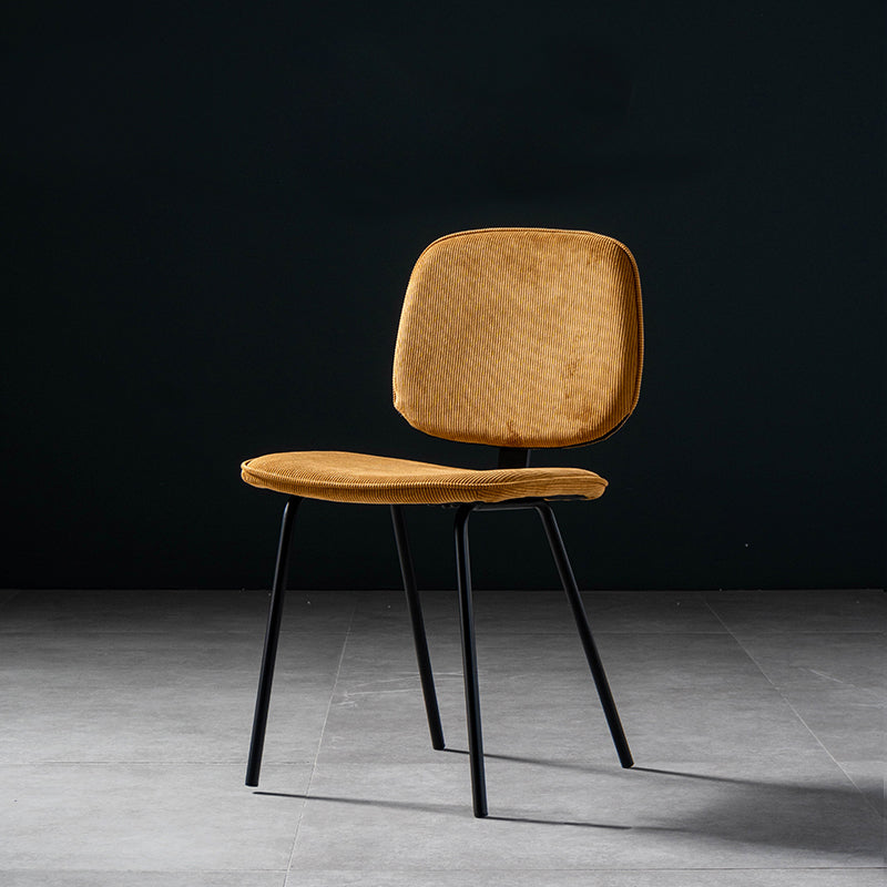 Contemporary Modern Metal Indoor-Outdoor Chair Open Back Side Chair Yellow 1 Piece Clearhalo 'Dining Chairs' 'Dining Tables & Seating' 'dining_chair' 'furn' 'furn_dining_chair' 'Furniture' 'furniture_dining_chair' 'Kitchen & Dining Furniture' 4781392