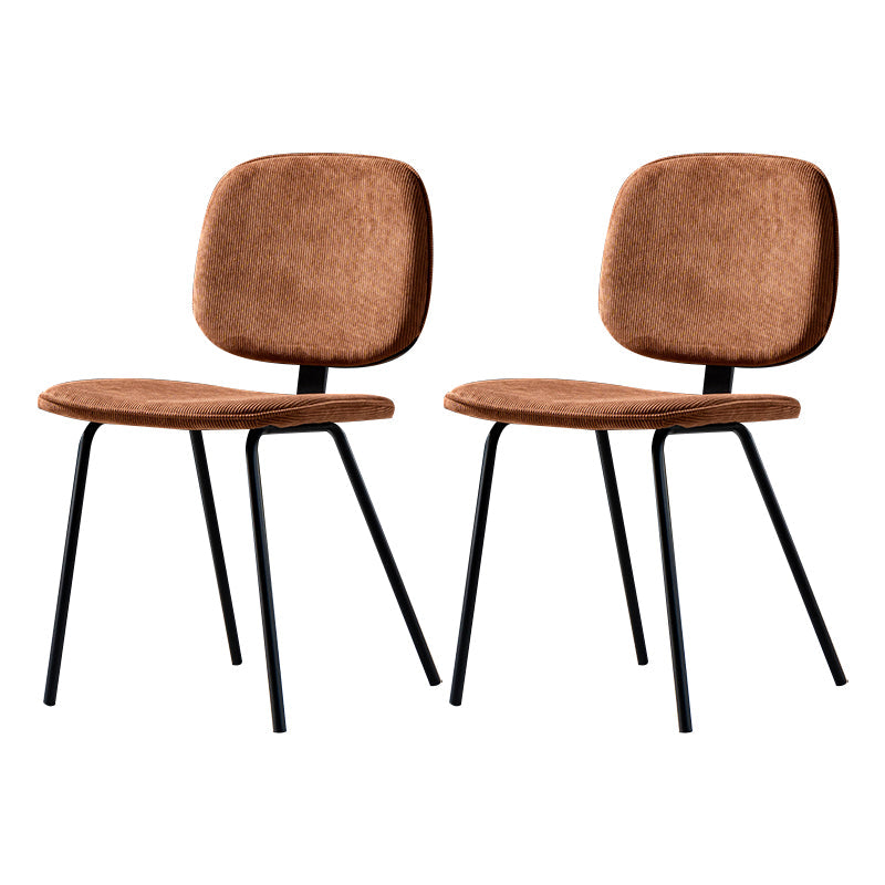 Contemporary Modern Metal Indoor-Outdoor Chair Open Back Side Chair Brown 2 Piece Set Clearhalo 'Dining Chairs' 'Dining Tables & Seating' 'dining_chair' 'furn' 'furn_dining_chair' 'Furniture' 'furniture_dining_chair' 'Kitchen & Dining Furniture' 4781398