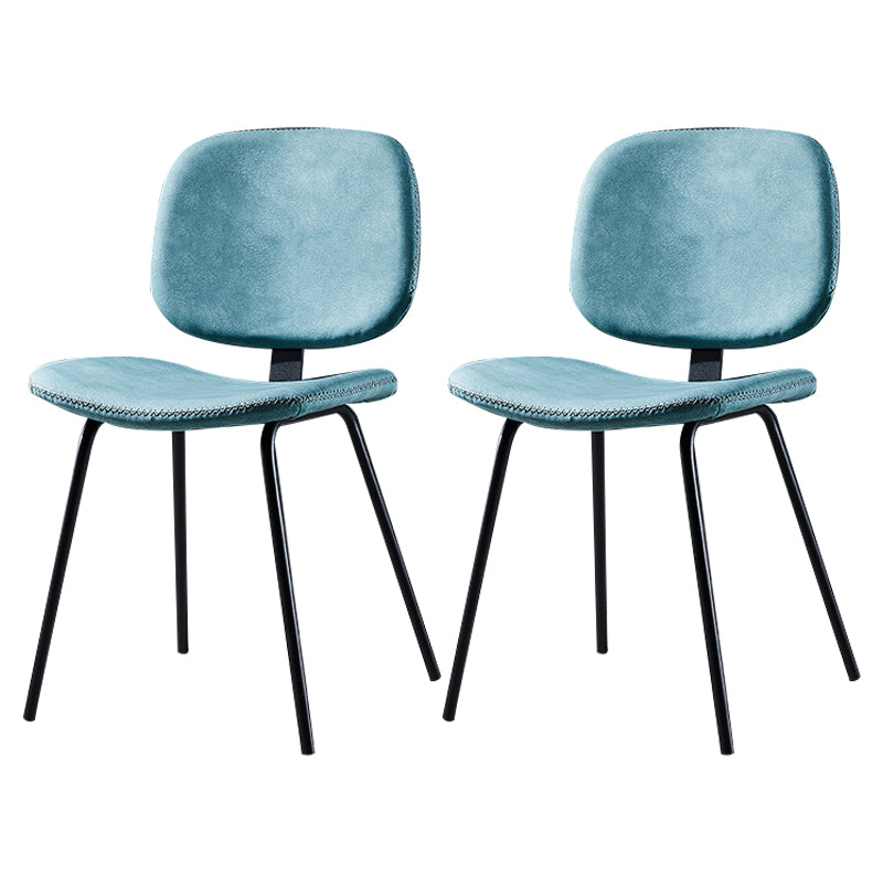 Contemporary Modern Metal Indoor-Outdoor Chair Open Back Side Chair Blue 2 Piece Set Clearhalo 'Dining Chairs' 'Dining Tables & Seating' 'dining_chair' 'furn' 'furn_dining_chair' 'Furniture' 'furniture_dining_chair' 'Kitchen & Dining Furniture' 4781401