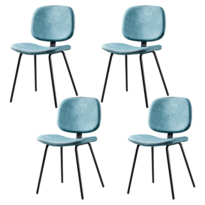 Contemporary Modern Metal Indoor-Outdoor Chair Open Back Side Chair Blue 4 Piece Set Clearhalo 'Dining Chairs' 'Dining Tables & Seating' 'dining_chair' 'furn' 'furn_dining_chair' 'Furniture' 'furniture_dining_chair' 'Kitchen & Dining Furniture' 4781402
