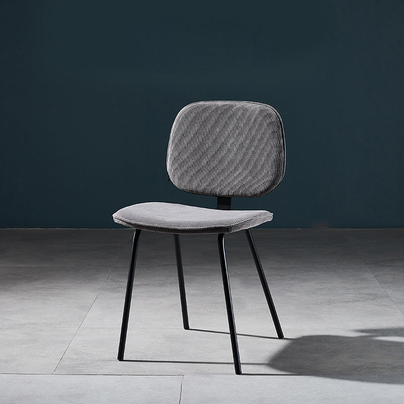 Contemporary Modern Metal Indoor-Outdoor Chair Open Back Side Chair Smoke Gray 1 Piece Clearhalo 'Dining Chairs' 'Dining Tables & Seating' 'dining_chair' 'furn' 'furn_dining_chair' 'Furniture' 'furniture_dining_chair' 'Kitchen & Dining Furniture' 4781406