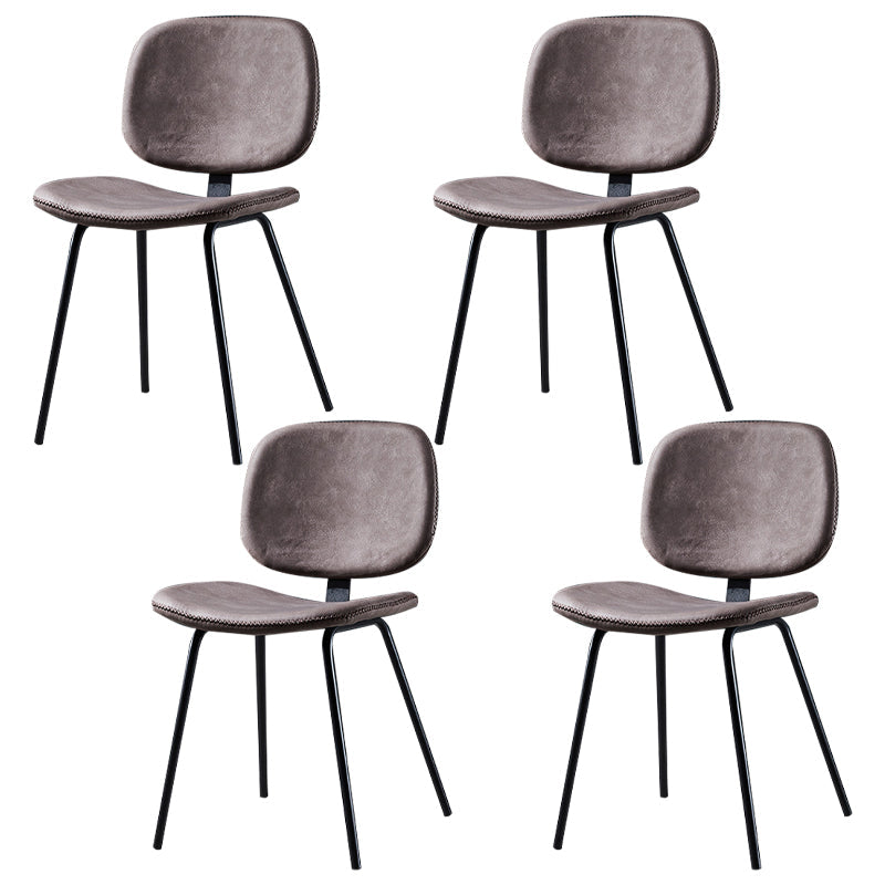 Contemporary Modern Metal Indoor-Outdoor Chair Open Back Side Chair Coffee 4 Piece Set Clearhalo 'Dining Chairs' 'Dining Tables & Seating' 'dining_chair' 'furn' 'furn_dining_chair' 'Furniture' 'furniture_dining_chair' 'Kitchen & Dining Furniture' 4781411