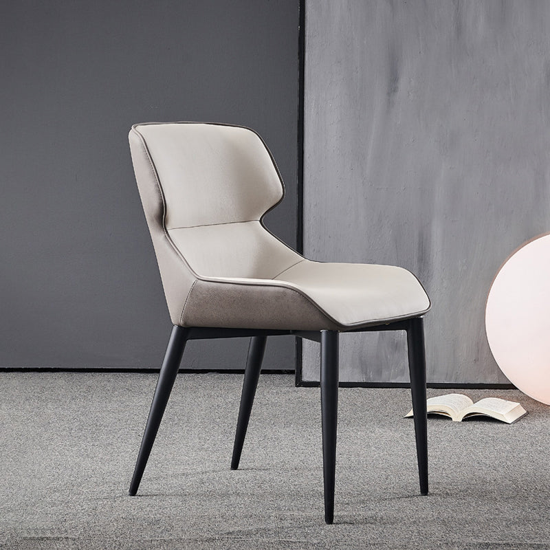 Metal Contemporary Modern Indoor-Outdoor Chair Wingback Side Chair Grey 1 Piece Clearhalo 'Dining Chairs' 'Dining Tables & Seating' 'dining_chair' 'furn' 'furn_dining_chair' 'Furniture' 'furniture_dining_chair' 'Kitchen & Dining Furniture' 4781420