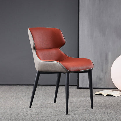 Metal Contemporary Modern Indoor-Outdoor Chair Wingback Side Chair Red 1 Piece Clearhalo 'Dining Chairs' 'Dining Tables & Seating' 'dining_chair' 'furn' 'furn_dining_chair' 'Furniture' 'furniture_dining_chair' 'Kitchen & Dining Furniture' 4781425