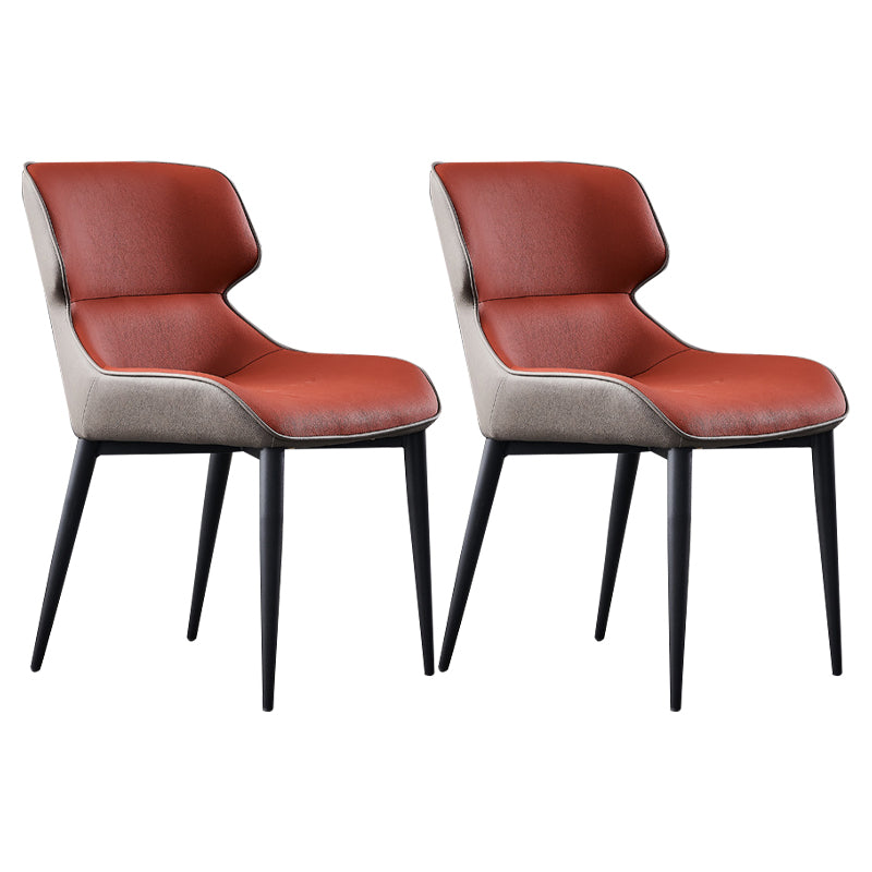 Metal Contemporary Modern Indoor-Outdoor Chair Wingback Side Chair Red 2 Piece Set Clearhalo 'Dining Chairs' 'Dining Tables & Seating' 'dining_chair' 'furn' 'furn_dining_chair' 'Furniture' 'furniture_dining_chair' 'Kitchen & Dining Furniture' 4781427