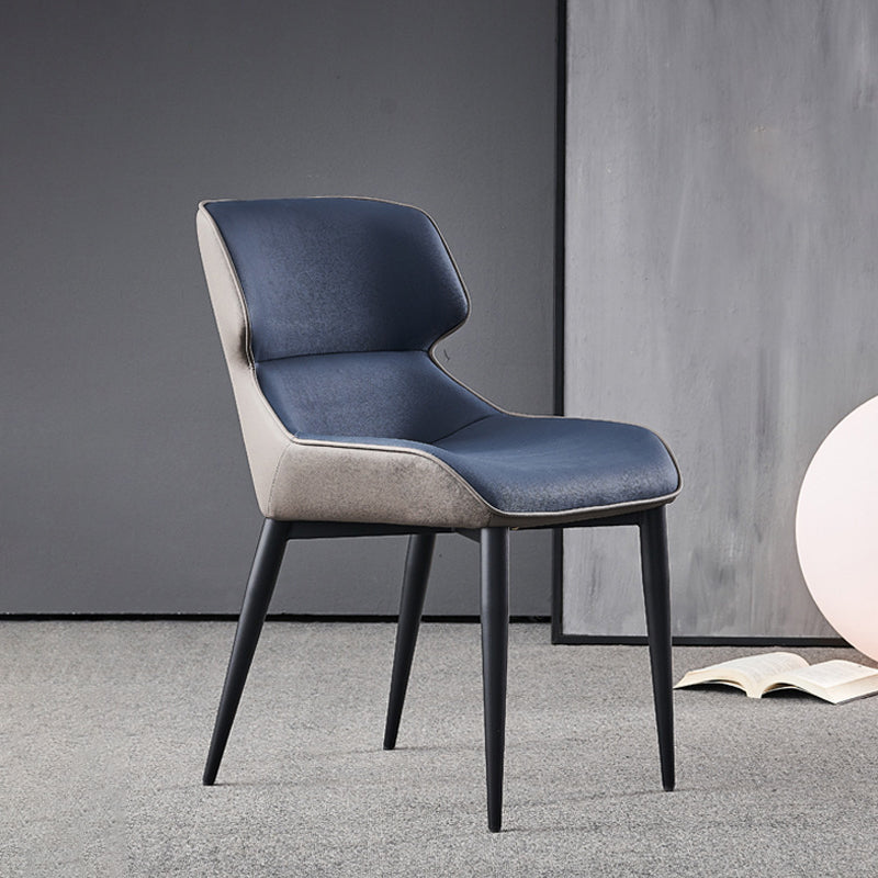 Metal Contemporary Modern Indoor-Outdoor Chair Wingback Side Chair Blue 1 Piece Clearhalo 'Dining Chairs' 'Dining Tables & Seating' 'dining_chair' 'furn' 'furn_dining_chair' 'Furniture' 'furniture_dining_chair' 'Kitchen & Dining Furniture' 4781431