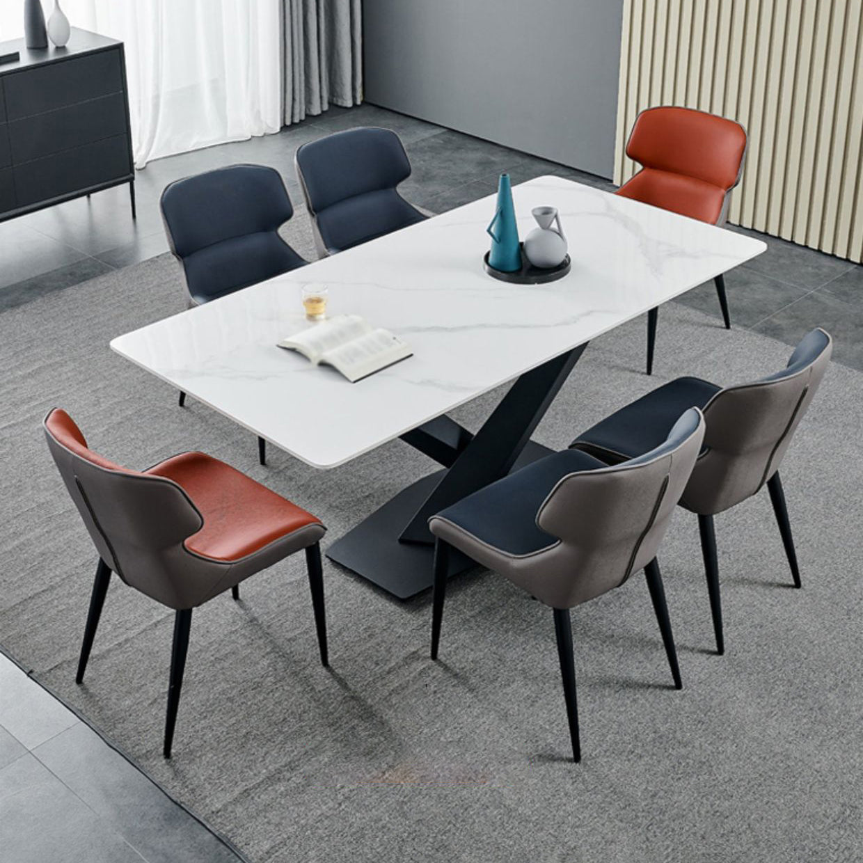 Metal Contemporary Modern Indoor-Outdoor Chair Wingback Side Chair Clearhalo 'Dining Chairs' 'Dining Tables & Seating' 'dining_chair' 'furn' 'furn_dining_chair' 'Furniture' 'furniture_dining_chair' 'Kitchen & Dining Furniture' 4781438