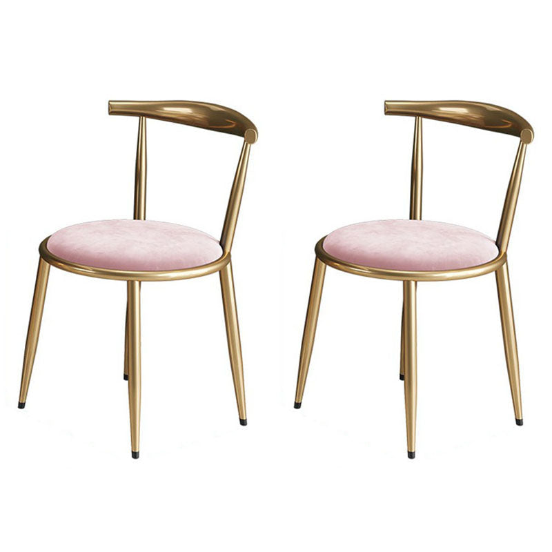 Nordic Design Fabric Dining Chair Open Back Side Chair for Home Use Pink 2 Piece Set Clearhalo 'Dining Chairs' 'Dining Tables & Seating' 'dining_chair' 'furn' 'furn_dining_chair' 'Furniture' 'furniture_dining_chair' 'Kitchen & Dining Furniture' 4781444