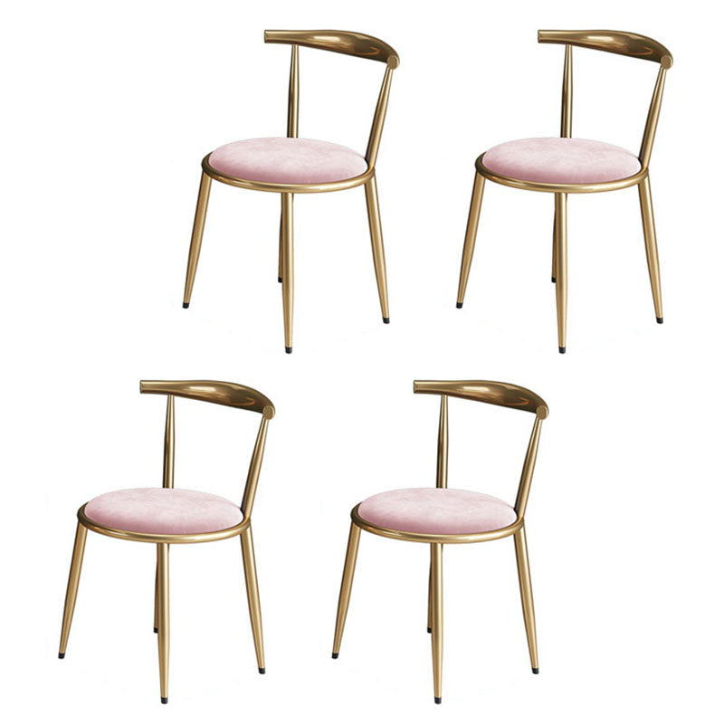Nordic Design Fabric Dining Chair Open Back Side Chair for Home Use Pink 4 Piece Set Clearhalo 'Dining Chairs' 'Dining Tables & Seating' 'dining_chair' 'furn' 'furn_dining_chair' 'Furniture' 'furniture_dining_chair' 'Kitchen & Dining Furniture' 4781447