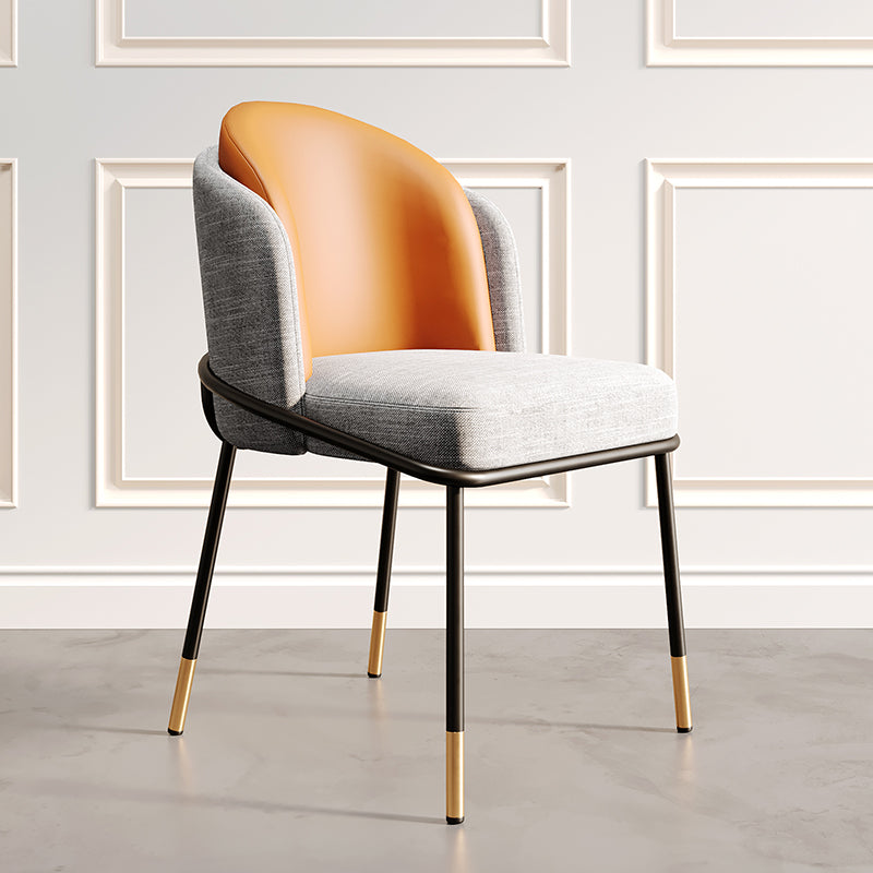 Nordic Design Armless Solid Back Chair for Home Linen Dining Chair Gray-Orange 1 Piece Clearhalo 'Dining Chairs' 'Dining Tables & Seating' 'dining_chair' 'furn' 'furn_dining_chair' 'Furniture' 'furniture_dining_chair' 'Kitchen & Dining Furniture' 4781470