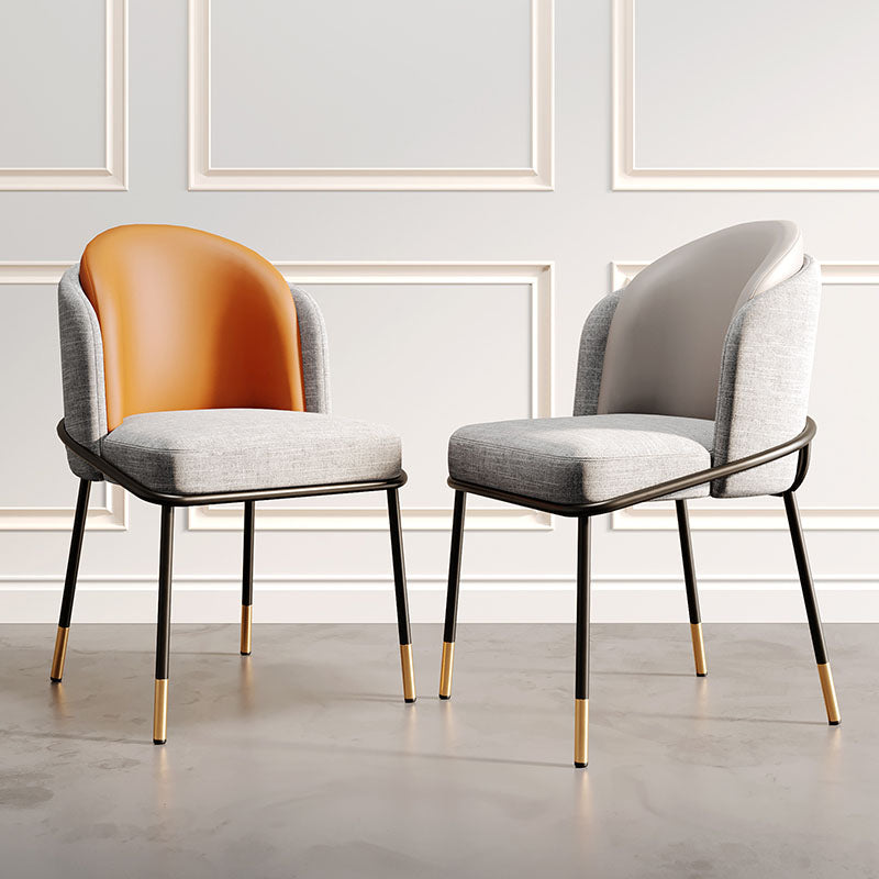 Nordic Design Armless Solid Back Chair for Home Linen Dining Chair Clearhalo 'Dining Chairs' 'Dining Tables & Seating' 'dining_chair' 'furn' 'furn_dining_chair' 'Furniture' 'furniture_dining_chair' 'Kitchen & Dining Furniture' 4781475