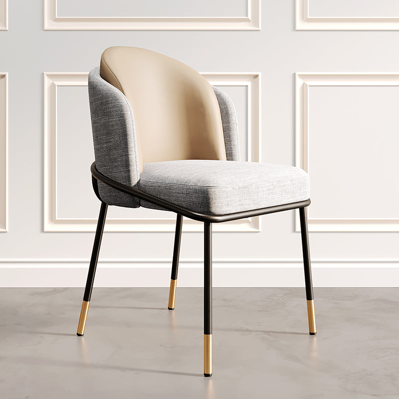 Nordic Design Armless Solid Back Chair for Home Linen Dining Chair Cream Gray 1 Piece Clearhalo 'Dining Chairs' 'Dining Tables & Seating' 'dining_chair' 'furn' 'furn_dining_chair' 'Furniture' 'furniture_dining_chair' 'Kitchen & Dining Furniture' 4781476