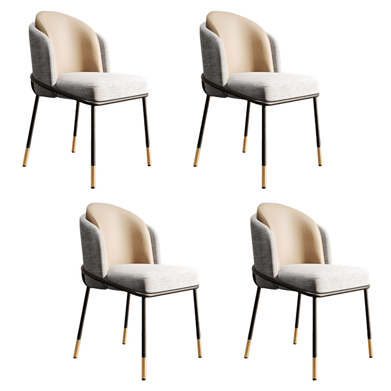 Nordic Design Armless Solid Back Chair for Home Linen Dining Chair Cream Gray 4 Piece Set Clearhalo 'Dining Chairs' 'Dining Tables & Seating' 'dining_chair' 'furn' 'furn_dining_chair' 'Furniture' 'furniture_dining_chair' 'Kitchen & Dining Furniture' 4781479