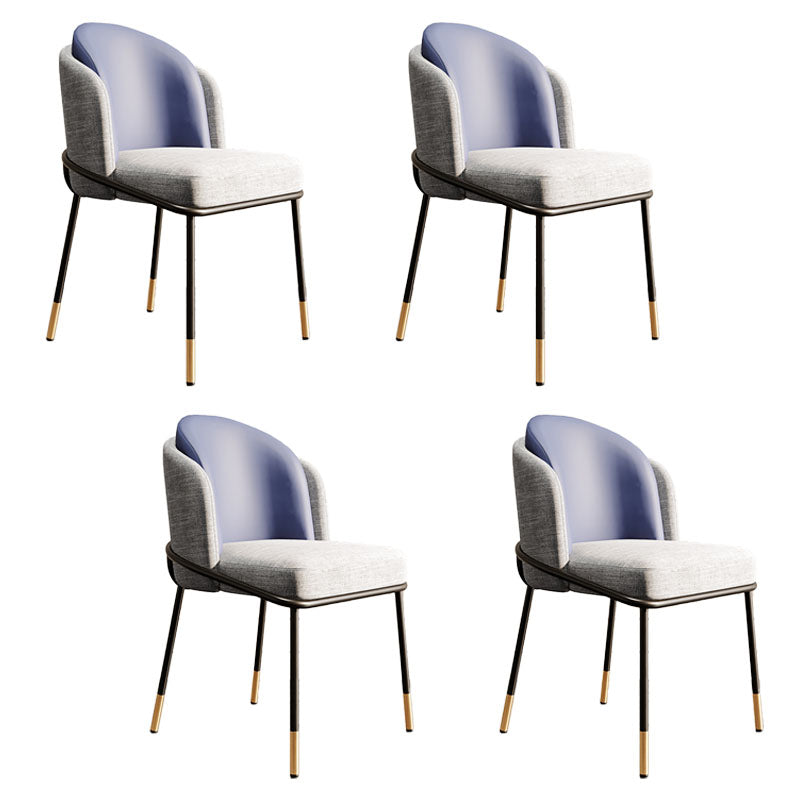Nordic Design Armless Solid Back Chair for Home Linen Dining Chair Gray Blue 4 Piece Set Clearhalo 'Dining Chairs' 'Dining Tables & Seating' 'dining_chair' 'furn' 'furn_dining_chair' 'Furniture' 'furniture_dining_chair' 'Kitchen & Dining Furniture' 4781486