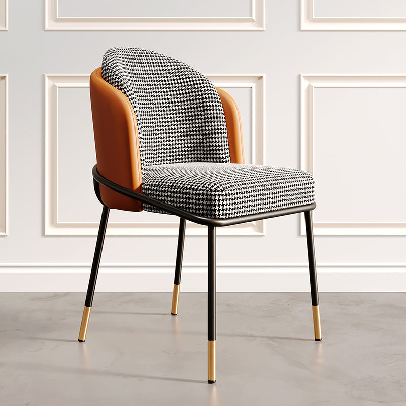 Nordic Design Armless Solid Back Chair for Home Linen Dining Chair Black White 1 Piece Clearhalo 'Dining Chairs' 'Dining Tables & Seating' 'dining_chair' 'furn' 'furn_dining_chair' 'Furniture' 'furniture_dining_chair' 'Kitchen & Dining Furniture' 4781487