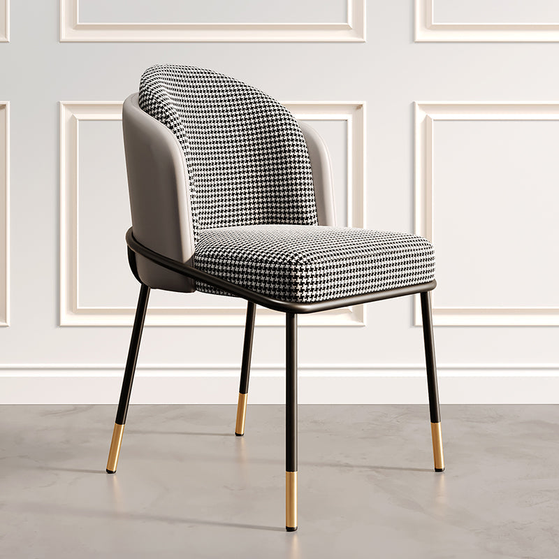 Nordic Design Armless Solid Back Chair for Home Linen Dining Chair Gray Black White 1 Piece Clearhalo 'Dining Chairs' 'Dining Tables & Seating' 'dining_chair' 'furn' 'furn_dining_chair' 'Furniture' 'furniture_dining_chair' 'Kitchen & Dining Furniture' 4781490