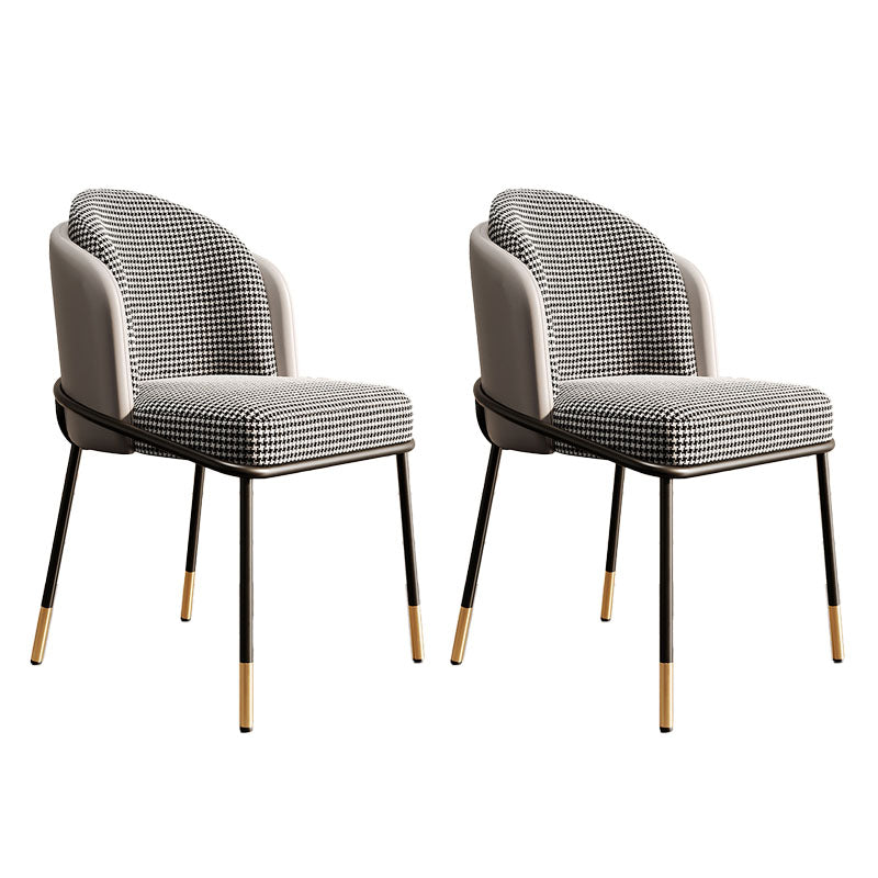 Nordic Design Armless Solid Back Chair for Home Linen Dining Chair Gray Black White 2 Piece Set Clearhalo 'Dining Chairs' 'Dining Tables & Seating' 'dining_chair' 'furn' 'furn_dining_chair' 'Furniture' 'furniture_dining_chair' 'Kitchen & Dining Furniture' 4781491