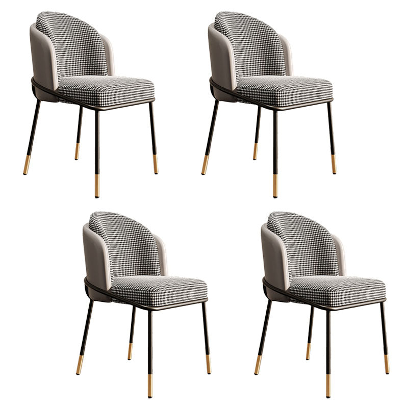 Nordic Design Armless Solid Back Chair for Home Linen Dining Chair Gray Black White 4 Piece Set Clearhalo 'Dining Chairs' 'Dining Tables & Seating' 'dining_chair' 'furn' 'furn_dining_chair' 'Furniture' 'furniture_dining_chair' 'Kitchen & Dining Furniture' 4781492