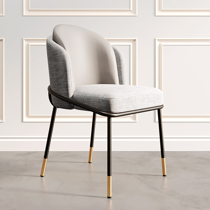 Nordic Design Armless Solid Back Chair for Home Linen Dining Chair Grey 1 Piece Clearhalo 'Dining Chairs' 'Dining Tables & Seating' 'dining_chair' 'furn' 'furn_dining_chair' 'Furniture' 'furniture_dining_chair' 'Kitchen & Dining Furniture' 4781493