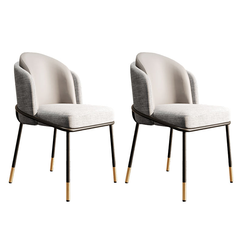 Nordic Design Armless Solid Back Chair for Home Linen Dining Chair Grey 2 Piece Set Clearhalo 'Dining Chairs' 'Dining Tables & Seating' 'dining_chair' 'furn' 'furn_dining_chair' 'Furniture' 'furniture_dining_chair' 'Kitchen & Dining Furniture' 4781494