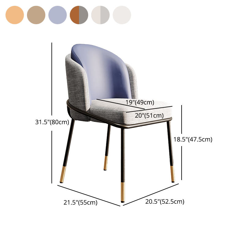 Nordic Design Armless Solid Back Chair for Home Linen Dining Chair Clearhalo 'Dining Chairs' 'Dining Tables & Seating' 'dining_chair' 'furn' 'furn_dining_chair' 'Furniture' 'furniture_dining_chair' 'Kitchen & Dining Furniture' 4781496